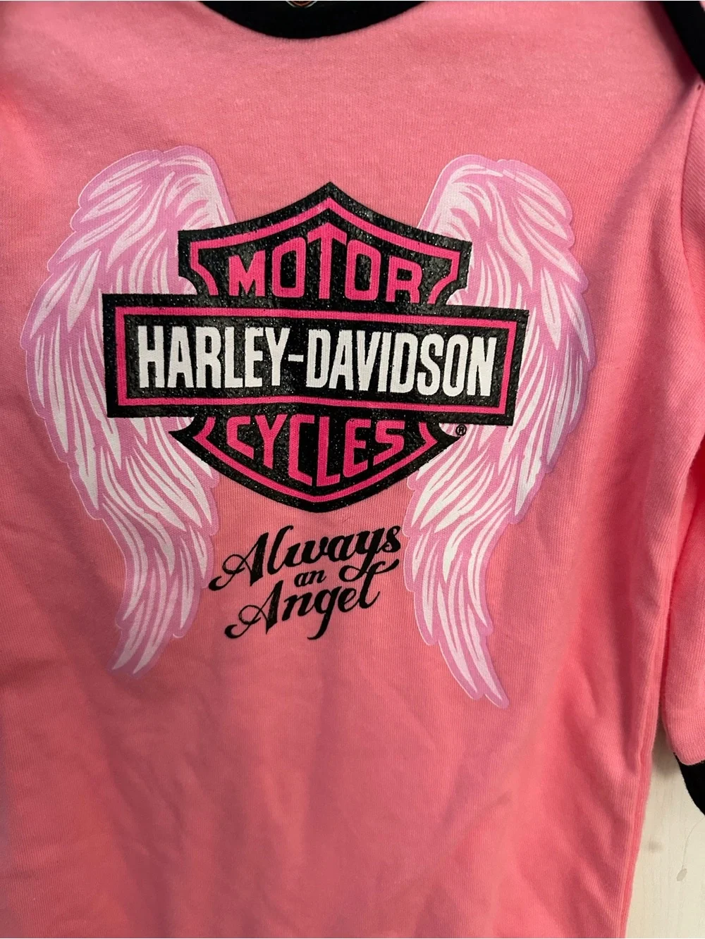 Harley-Davidson® Baby Girls' Glittery Interlock Footed Coveralls, Pink